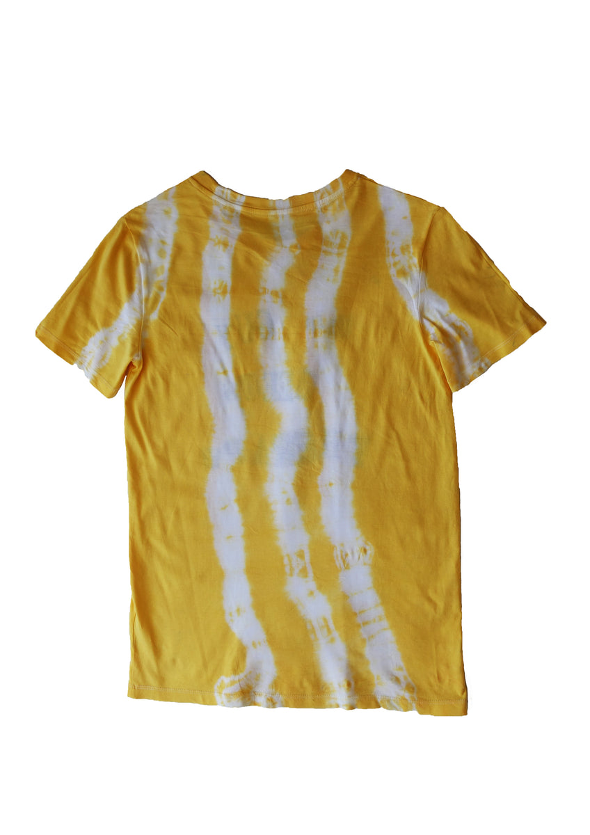 tie dye yellow shirt